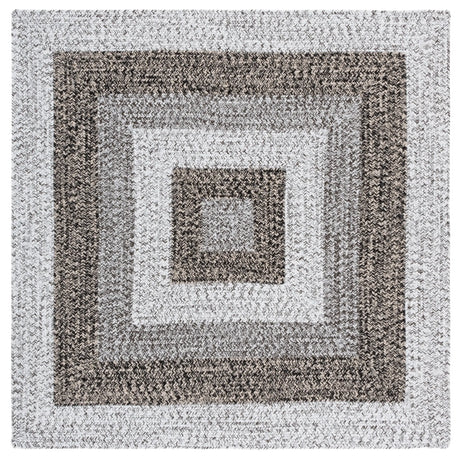Safavieh Braided 5'-0" x 5'-0" Rug in Ivory / Black