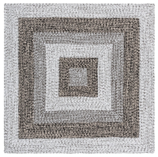 Safavieh Braided 5'-0" x 5'-0" Rug in Ivory / Black