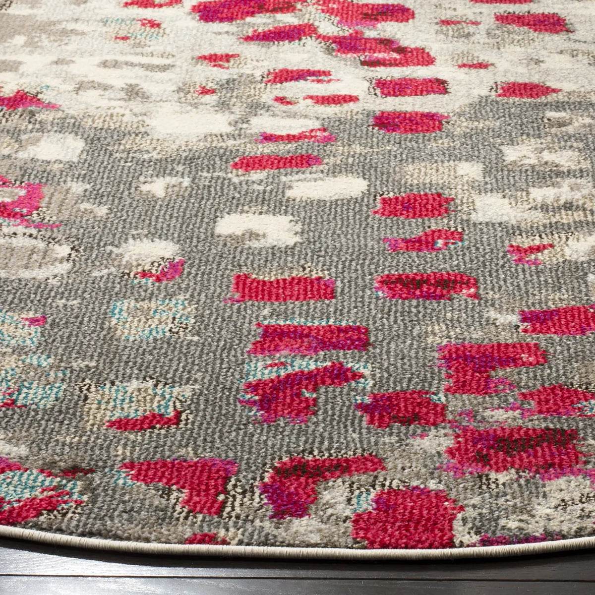 Safavieh Monaco 6'-7" x 6'-7" Rug in Grey / Fuchsia