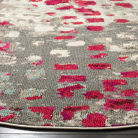 Safavieh Monaco 6'-7" x 6'-7" Rug in Grey / Fuchsia