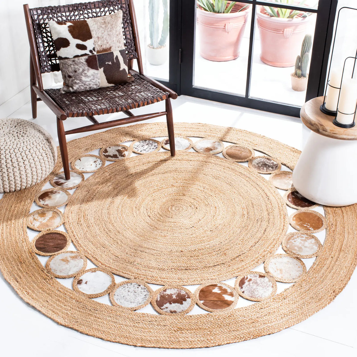 Safavieh Natural Fiber 5'-0" x 5'-0" Rug in Beige / Brown