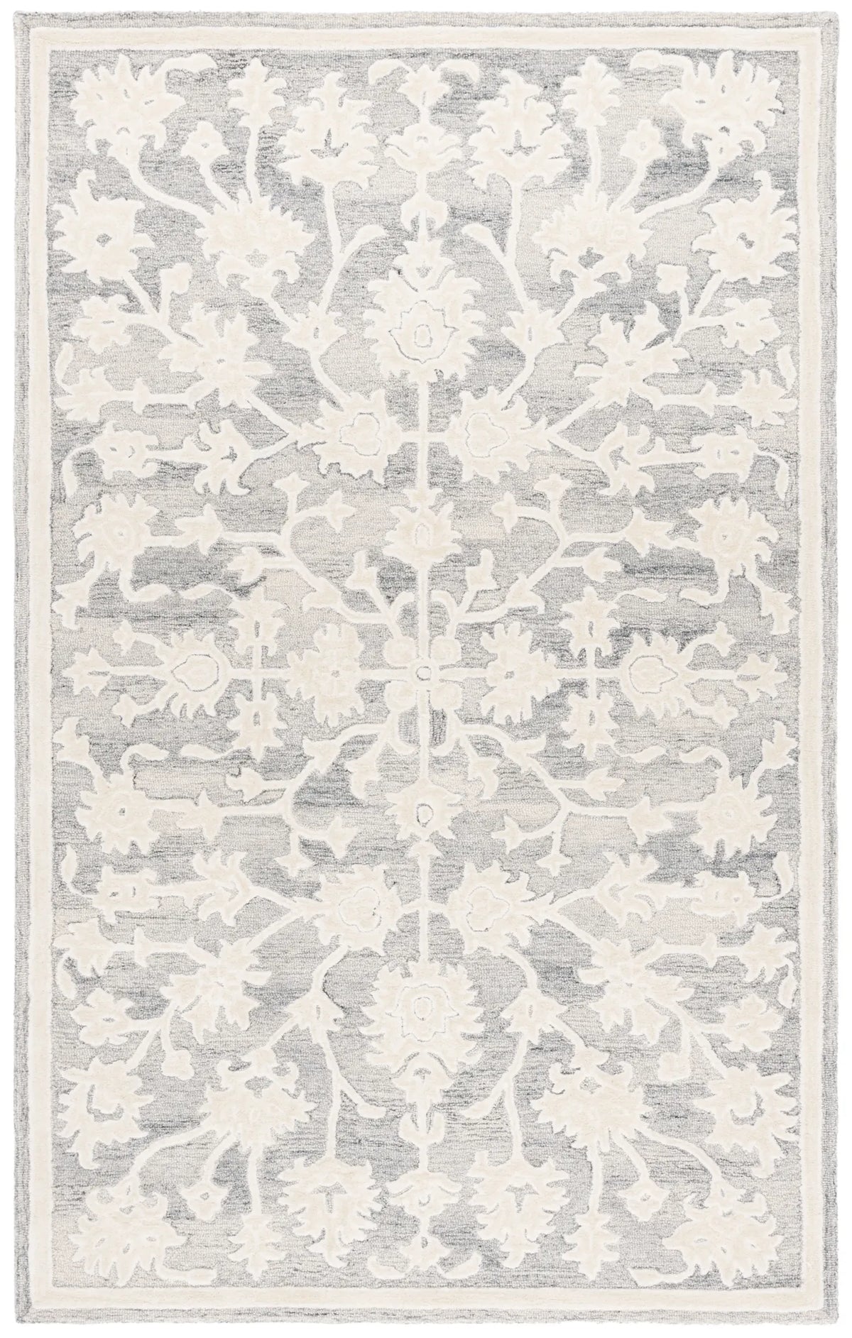 Safavieh Ebony 4'-0" x 6'-0" Rug in Silver / Ivory