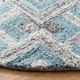 Safavieh Abstract 6'-0" x 6'-0" Rug in Grey / Turquoise