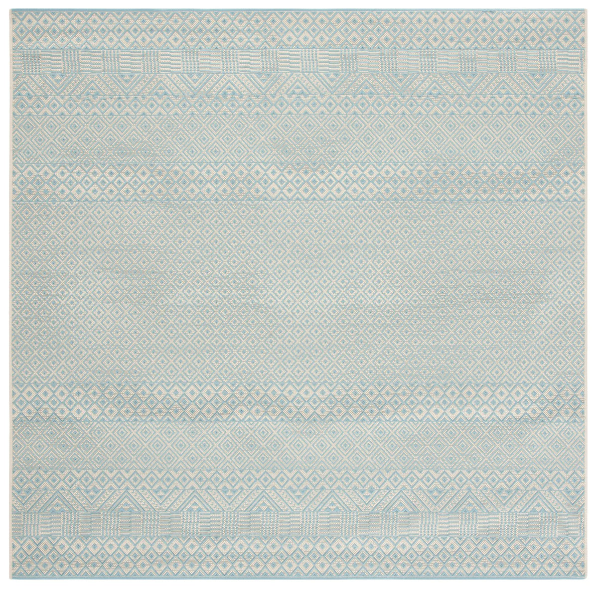 Safavieh Courtyard 6'-7" x 6'-7" Rug in Beige / Aqua
