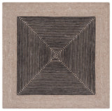 Safavieh Braided 5'-0" x 5'-0" Rug in Beige / Black