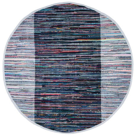 Safavieh Rag Rug 6'-0" x 6'-0" Rug in Grey / Black