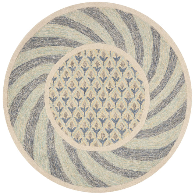 Safavieh Novelty 4'-0" x 4'-0" Rug in Ivory Blue / Gold