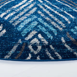 Safavieh Amsterdam 6'-7" x 6'-7" Rug in Navy / Aqua