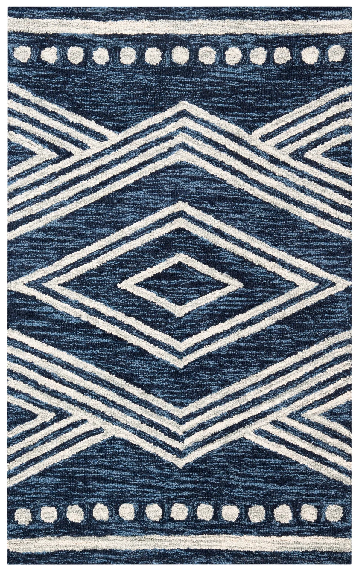 Safavieh Micro-Loop 2'-0" x 3'-0" Rug in Navy / Ivory