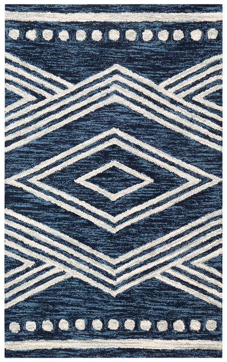 Safavieh Micro-Loop 2'-0" x 3'-0" Rug in Navy / Ivory
