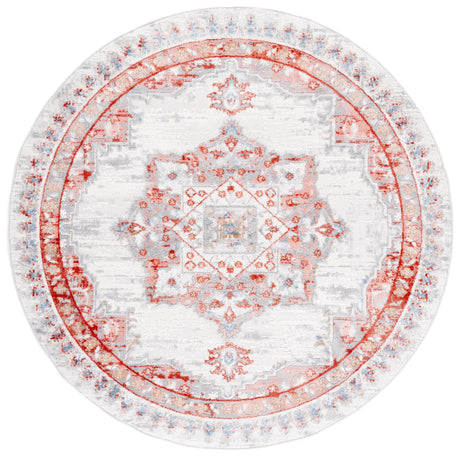 Safavieh Shivan 100 6'-7" x 6'-7" Rug in Ivory / Rust