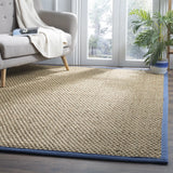 Safavieh Natural Fiber 6'-0" x 9'-0" Rug in Natural / Light Navy