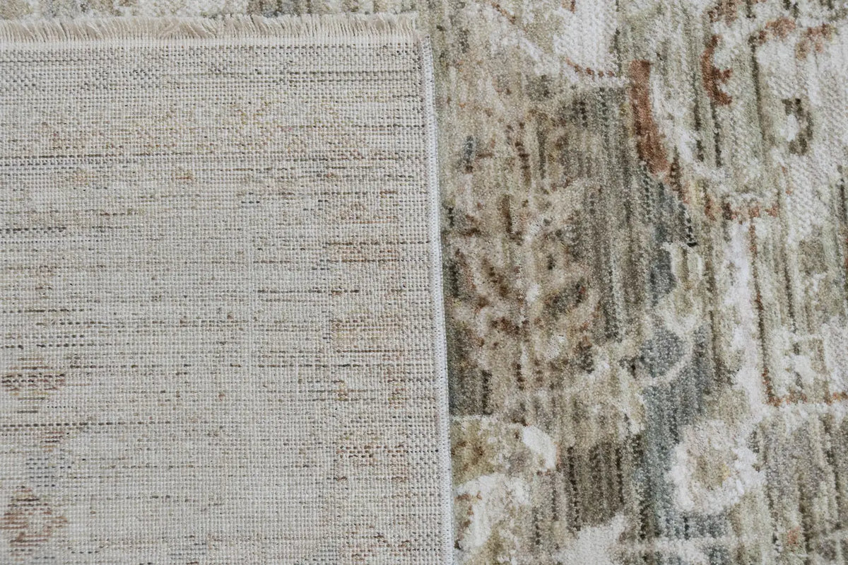 Dynamic Rugs Flare 14740 Power Loomed Traditional Beige/Grey/Ivory Rug - Corner