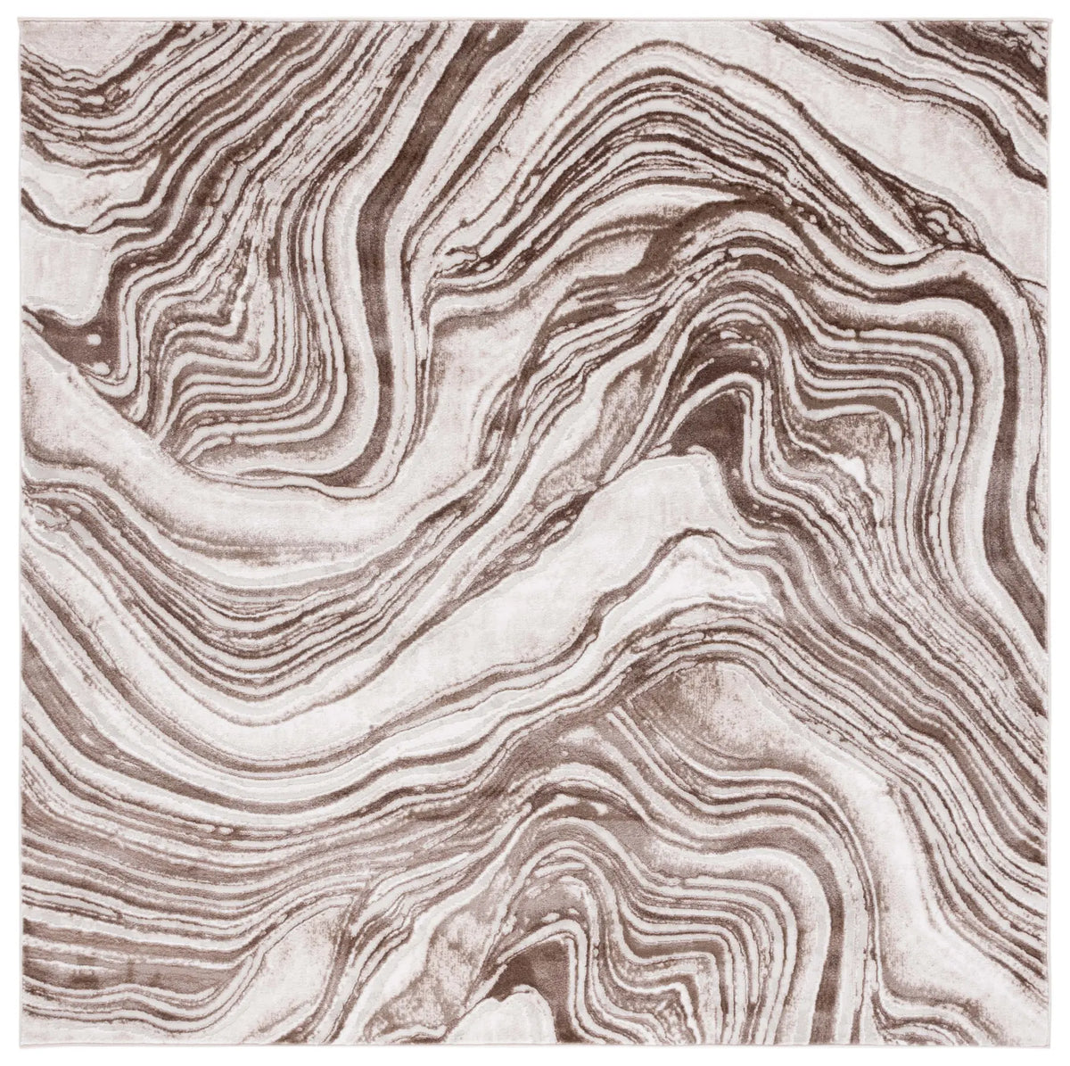 Safavieh Meadow 500 6'-7" x 6'-7" Rug in Brown / Beige