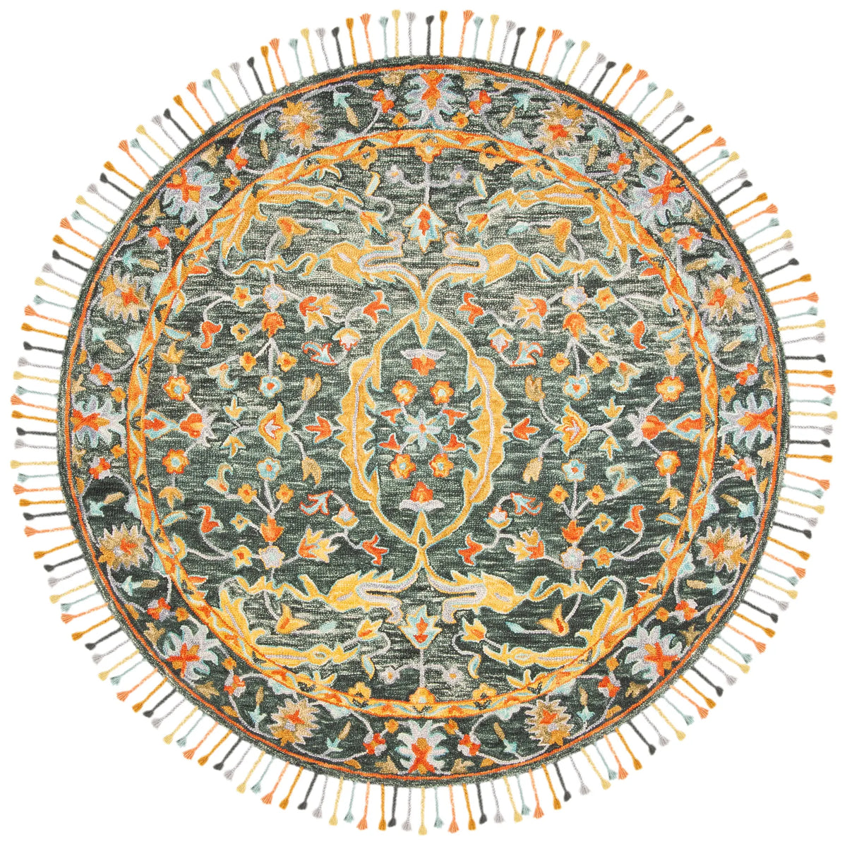 Safavieh Aspen 5'-0" x 5'-0" Rug in Olive / Rust