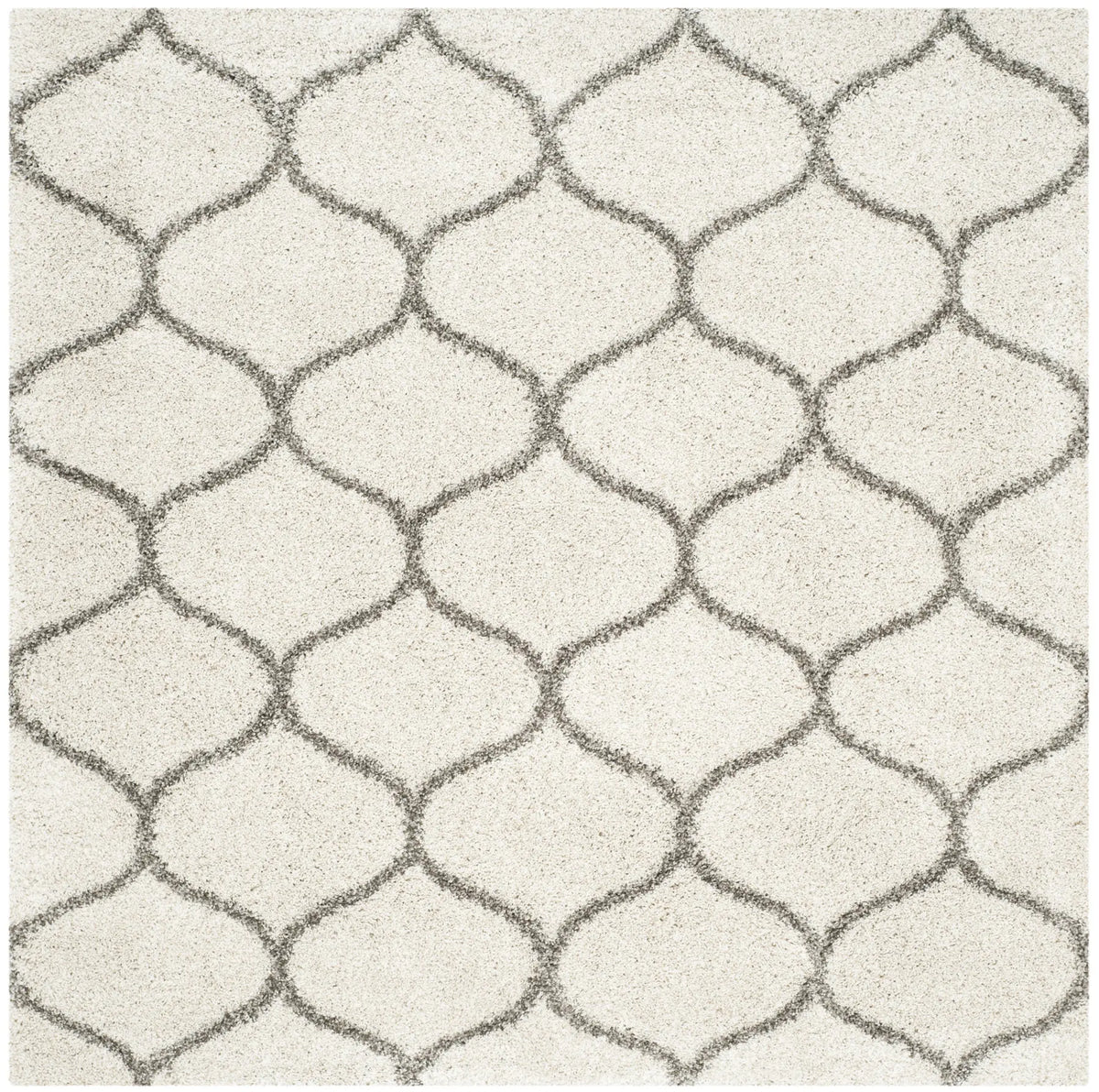 Safavieh Hudson Shag 7'-0" x 7'-0" Rug in Ivory / Grey