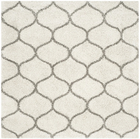 Safavieh Hudson Shag 7'-0" x 7'-0" Rug in Ivory / Grey