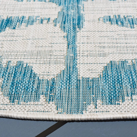 Safavieh Courtyard 6'-7" x 6'-7" Rug in Ivory / Aqua