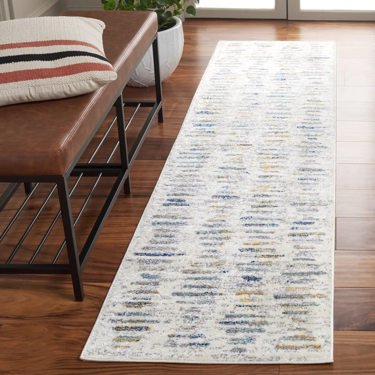 Safavieh Tulum 2'-0" x 8'-0" Rug in Beige / Grey Blue