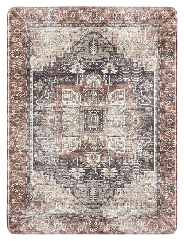 Safavieh Kitchen Mat 100 1'-6" x 2'-0" Rug in Ivory / Purple