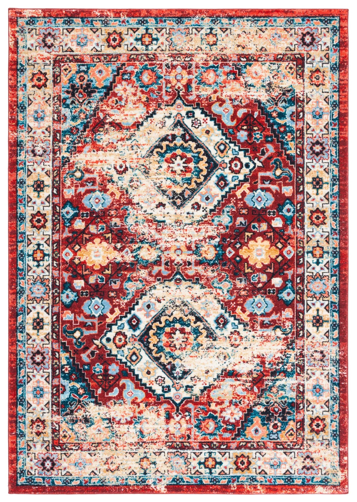Safavieh Riviera 4'-5" x 6'-0" Rug in Red / Blue