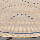 Safavieh Courtyard 5'-3" x 5'-3" Rug in Natural / Blue