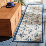 Safavieh Courtyard 2'-2" x 9'-0" Rug in Ivory / Navy