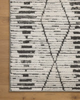 Loloi Kamala Kam-02 Charcoal/Dove Rug - corner on wood