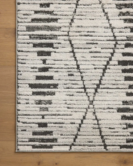Loloi Kamala Kam-02 Charcoal/Dove Rug - corner on wood