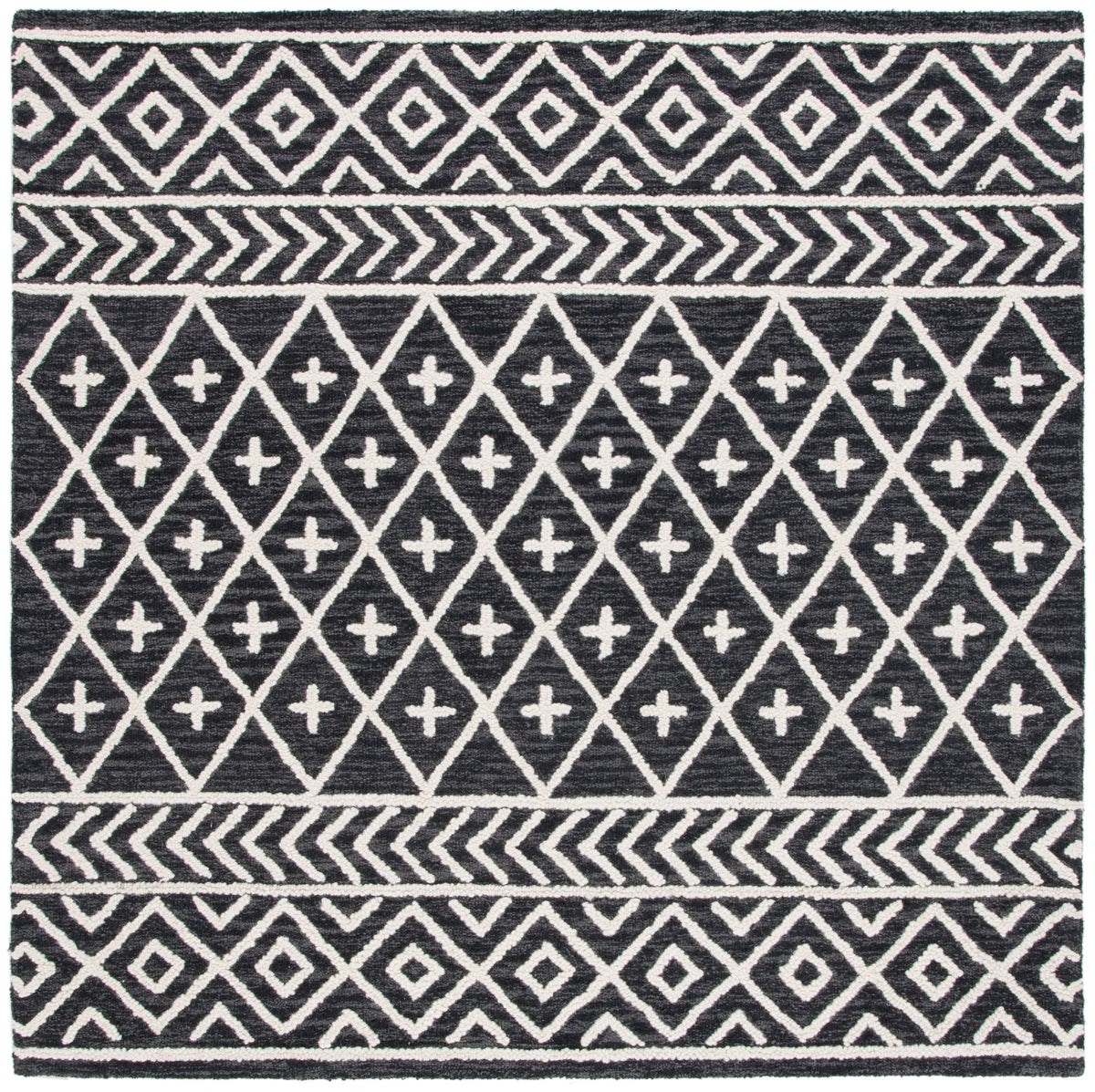 Safavieh Metro 6'-0" x 6'-0" Rug in Black / Ivory