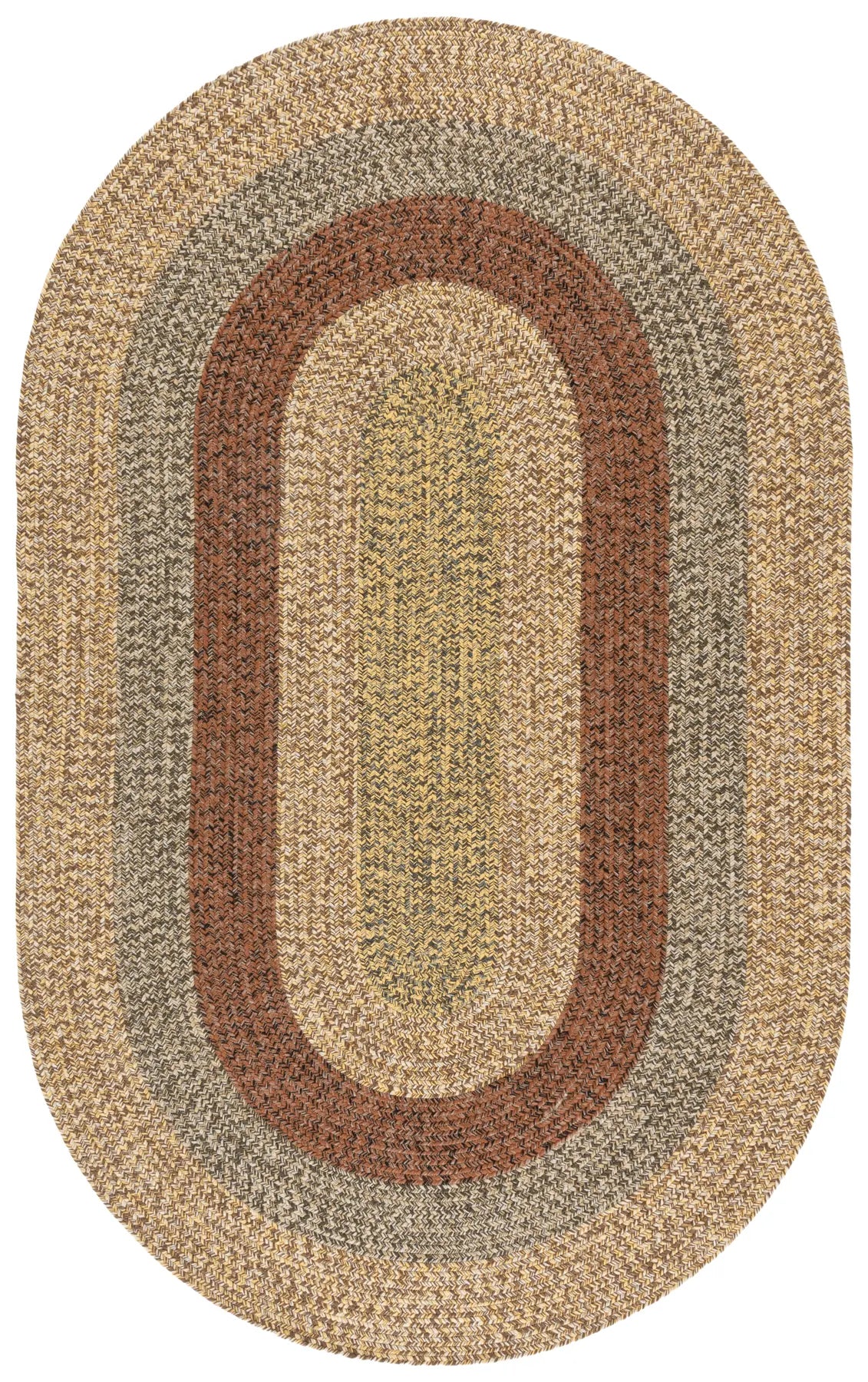Safavieh Braided 5'-0" x 8'-0" Rug in Brown / Gold