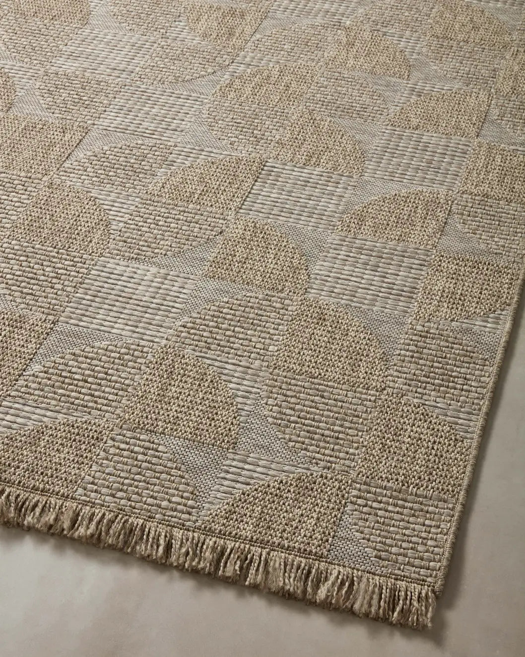 Loloi Dawn Daw-08 Natural Rug - angled corner on wood