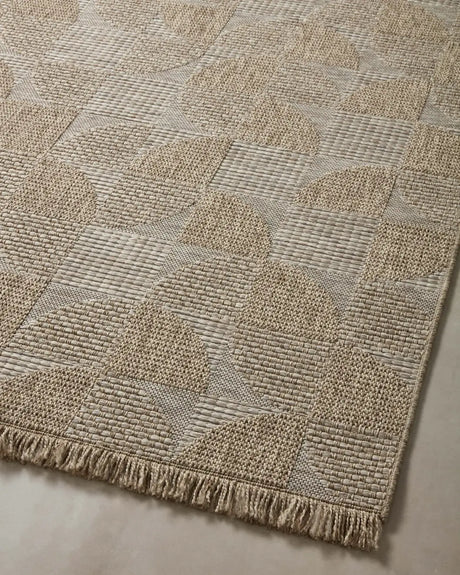Loloi Dawn Daw-08 Natural Rug - angled corner on wood