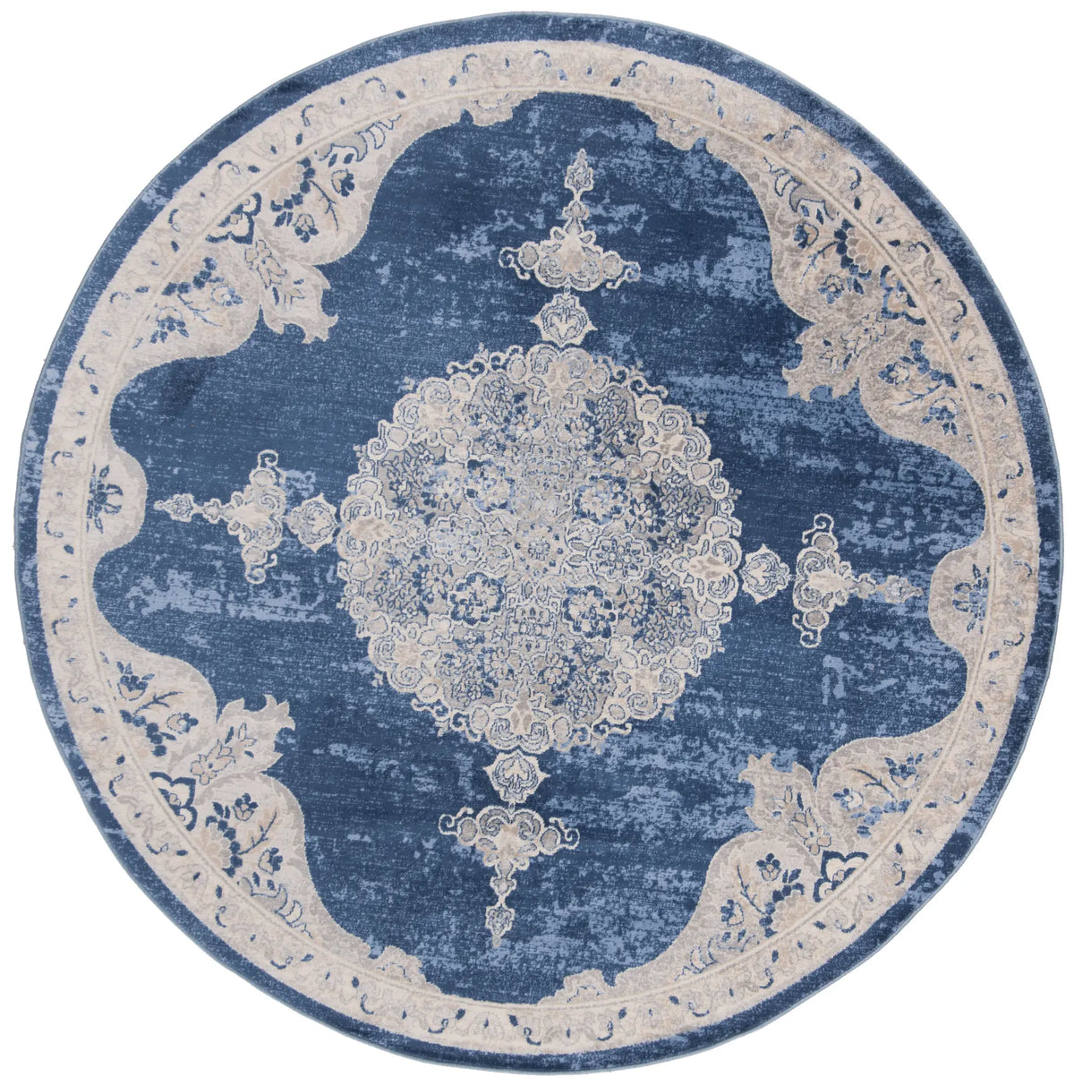 Safavieh Brentwood 5'-0" x 5'-0" Rug in Navy / Light Grey