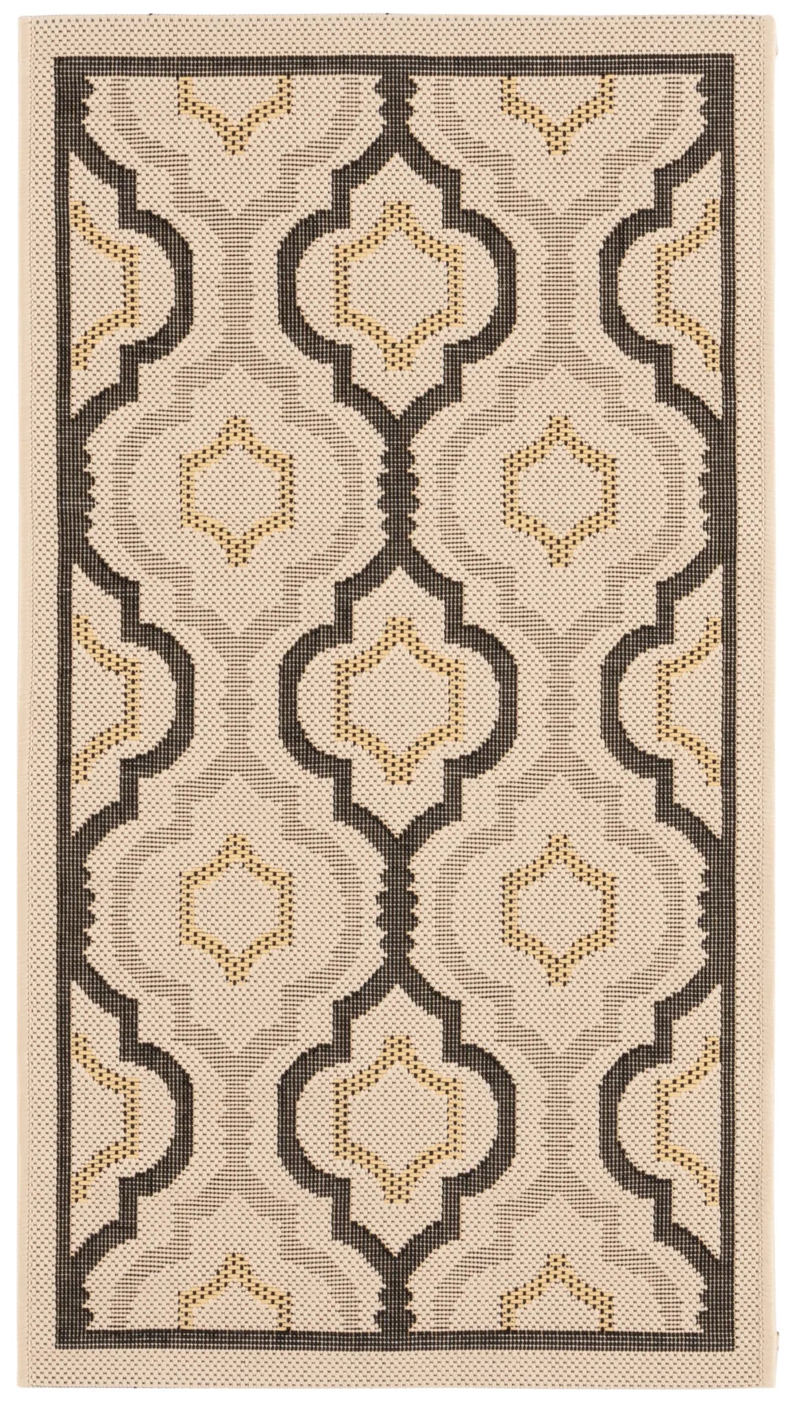 Safavieh Courtyard 2'-0" x 3'-7" Rug in Beige / Black