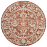 Loloi Odette Odt-03 Rust/Ivory Rug - round flat