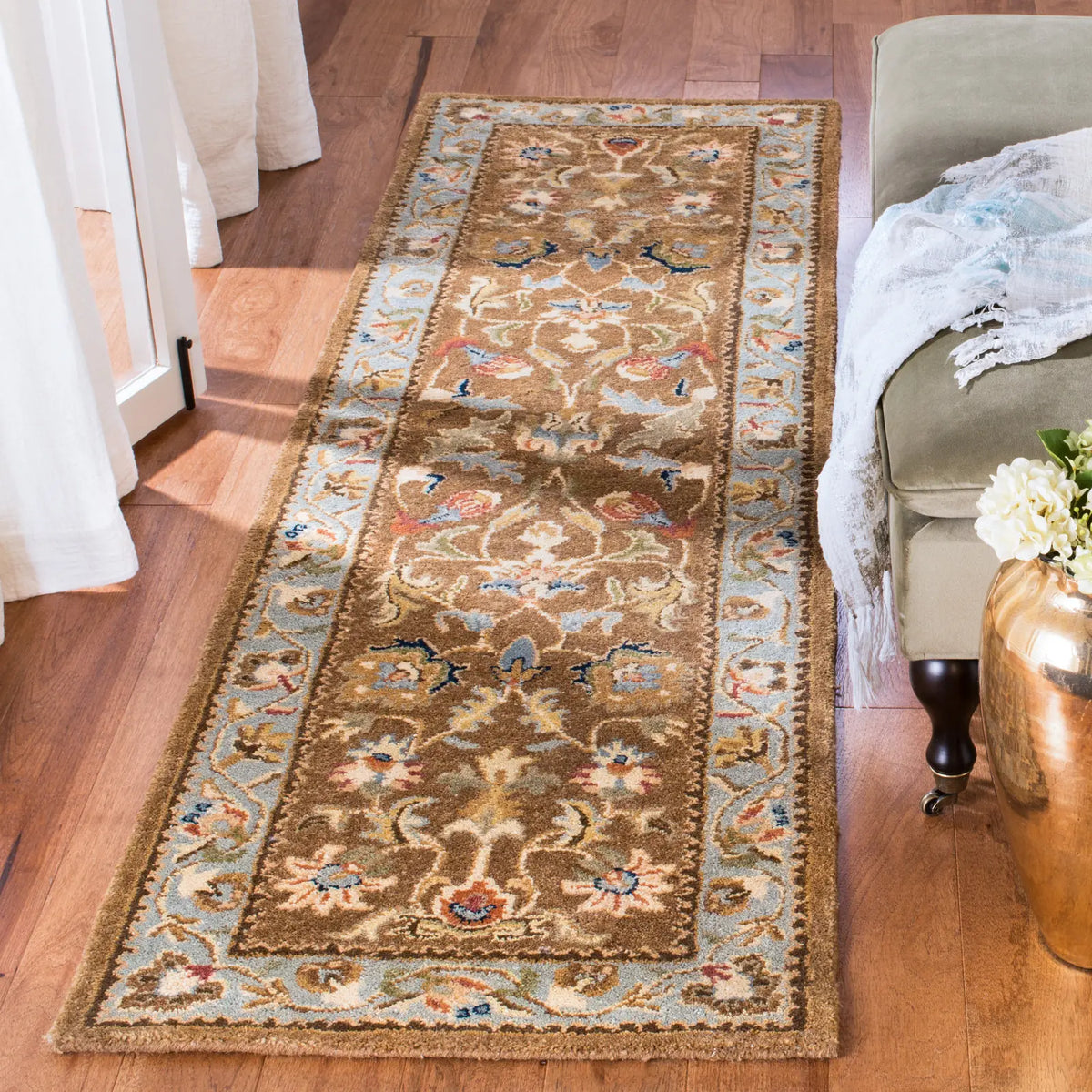 Safavieh Bergama 2'-3" x 10'-0" Rug in Brown / Blue