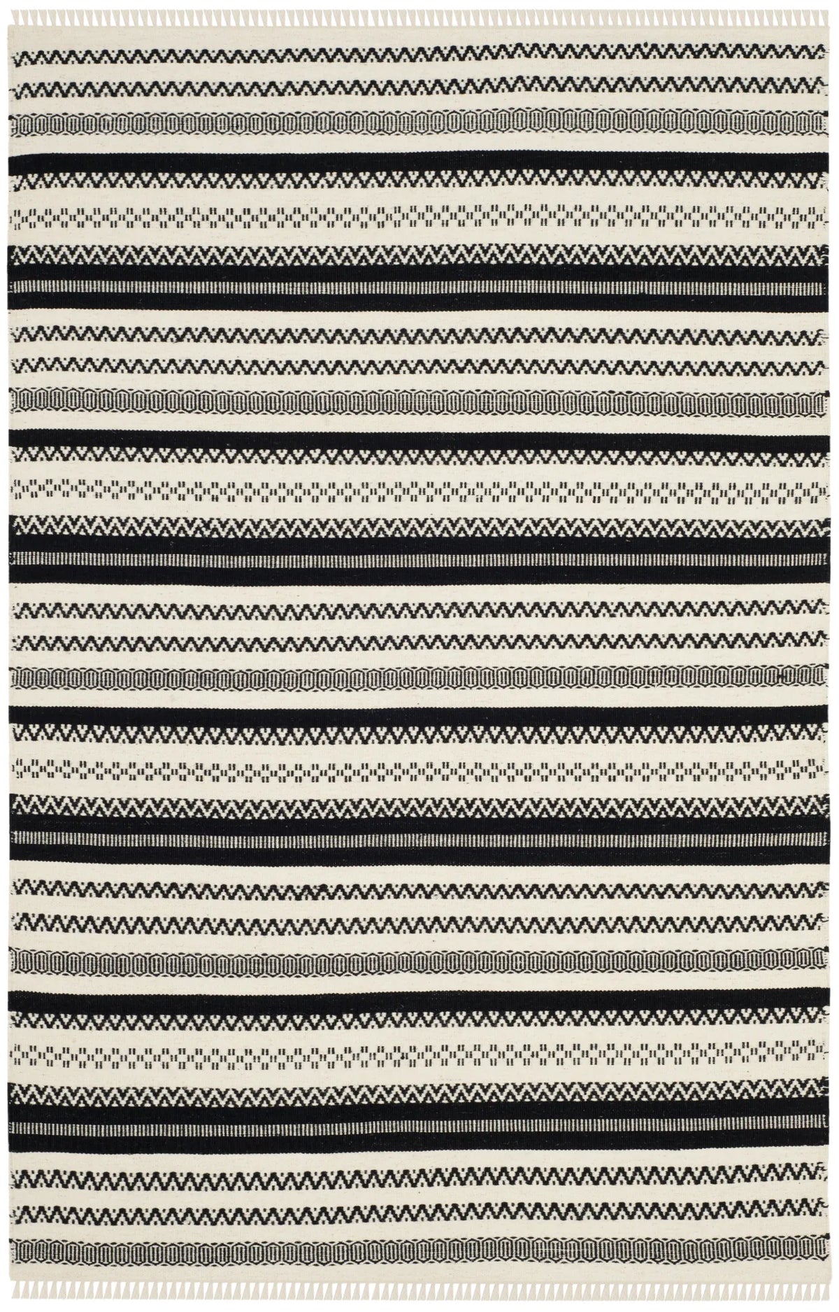 Safavieh Kilim 4'-0" x 6'-0" Rug in Ivory / Black