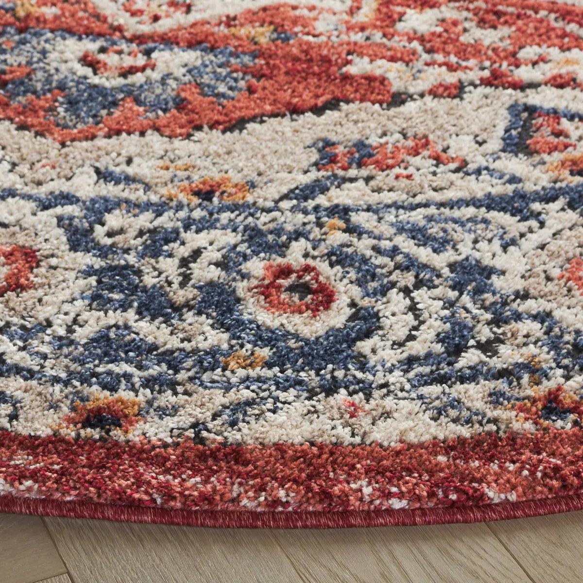 Safavieh Luna 6'-7" x 6'-7" Rug in Beige / Blue Rust