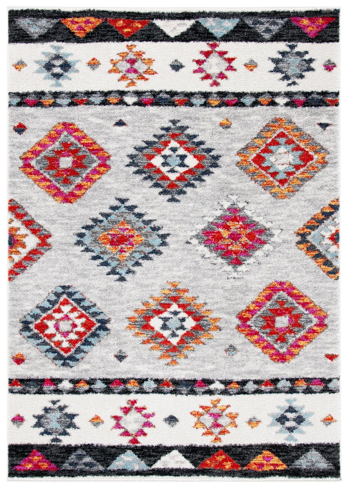 Safavieh Adirondack 4'-0" x 6'-0" Rug in Grey / Red