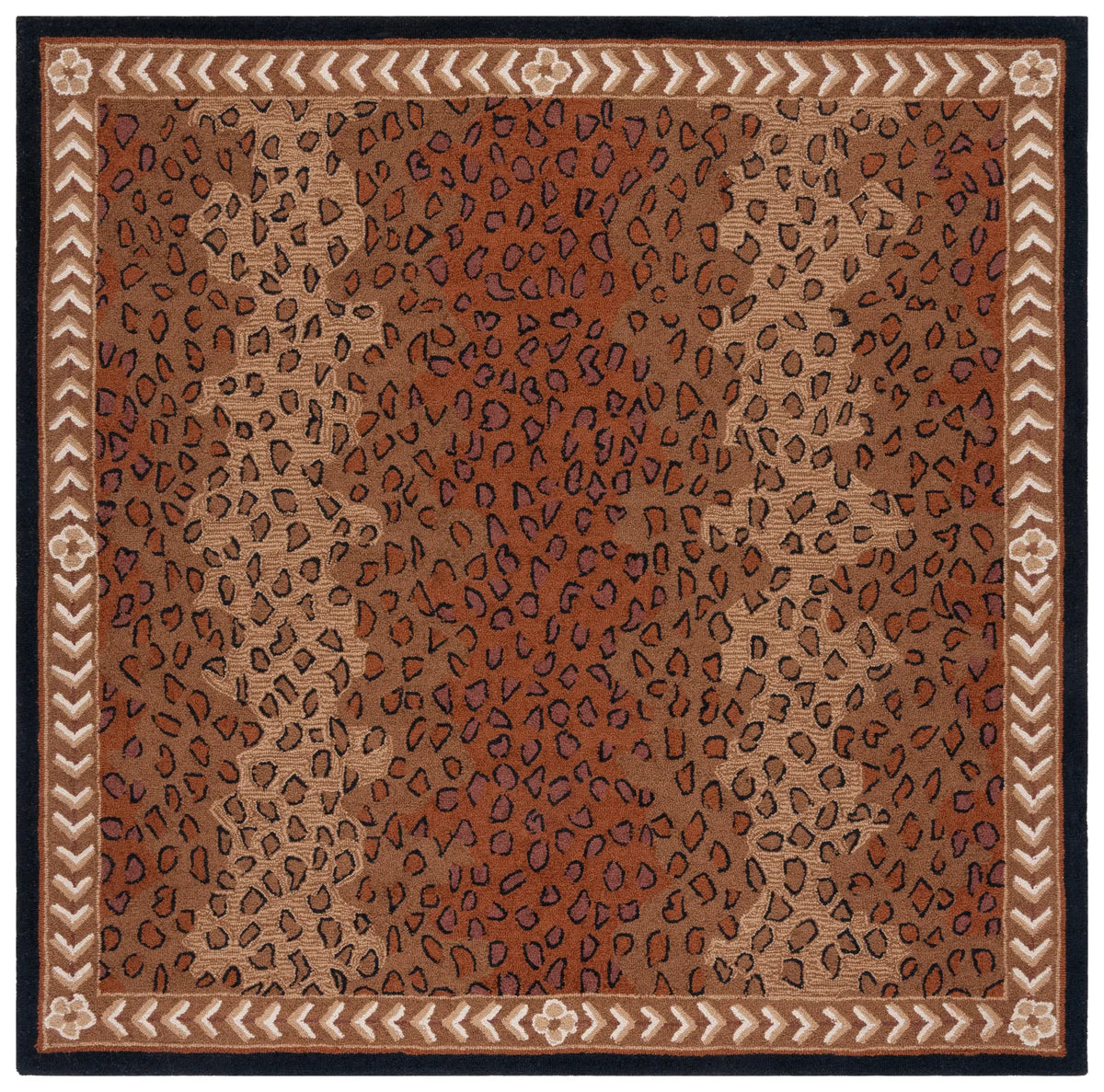 Safavieh Chelsea 7'-0" x 7'-0" Rug in Black / Brown