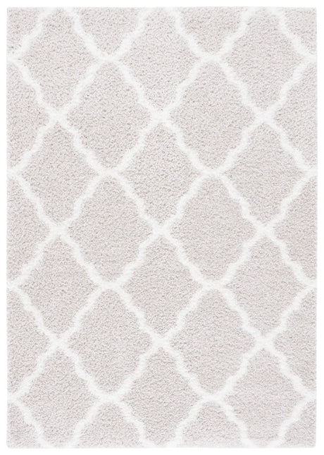 Safavieh Tahoe Shag 4'-0" x 6'-0" Rug in Silver / White