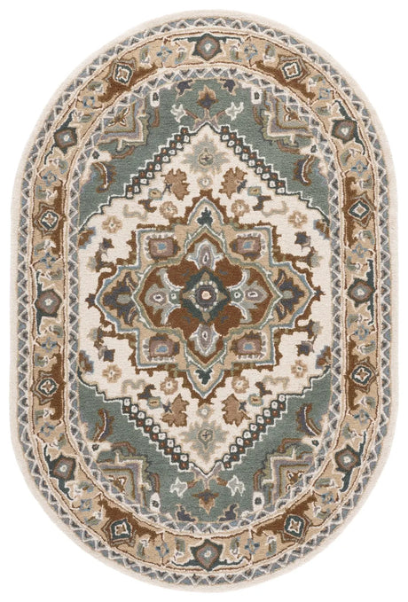 Safavieh Heritage 4'-0" x 6'-0" Rug in Ivory / Light Blue