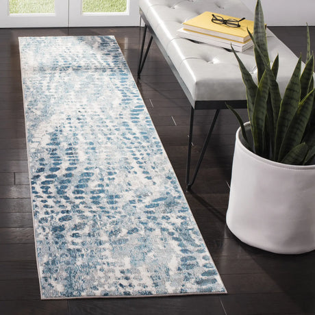Safavieh Aria 2'-0" x 10'-0" Rug in Cream / Teal