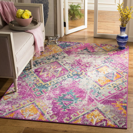Safavieh Madison 4'-0" x 6'-0" Rug in Fuchsia / Blue