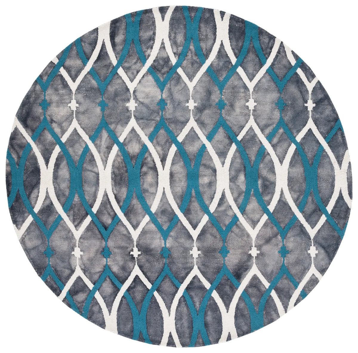 Safavieh Dip Dye 5'-0" x 5'-0" Rug in Grey / Ivory Blue