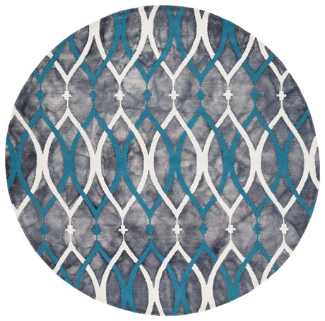 Safavieh Dip Dye 5'-0" x 5'-0" Rug in Grey / Ivory Blue