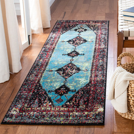 Safavieh Vintage Hamadan 2'-3" x 8'-0" Rug in Red / Light Blue