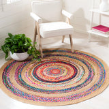 Safavieh Natural Fiber 5'-0" x 5'-0" Rug in Pink / Natural
