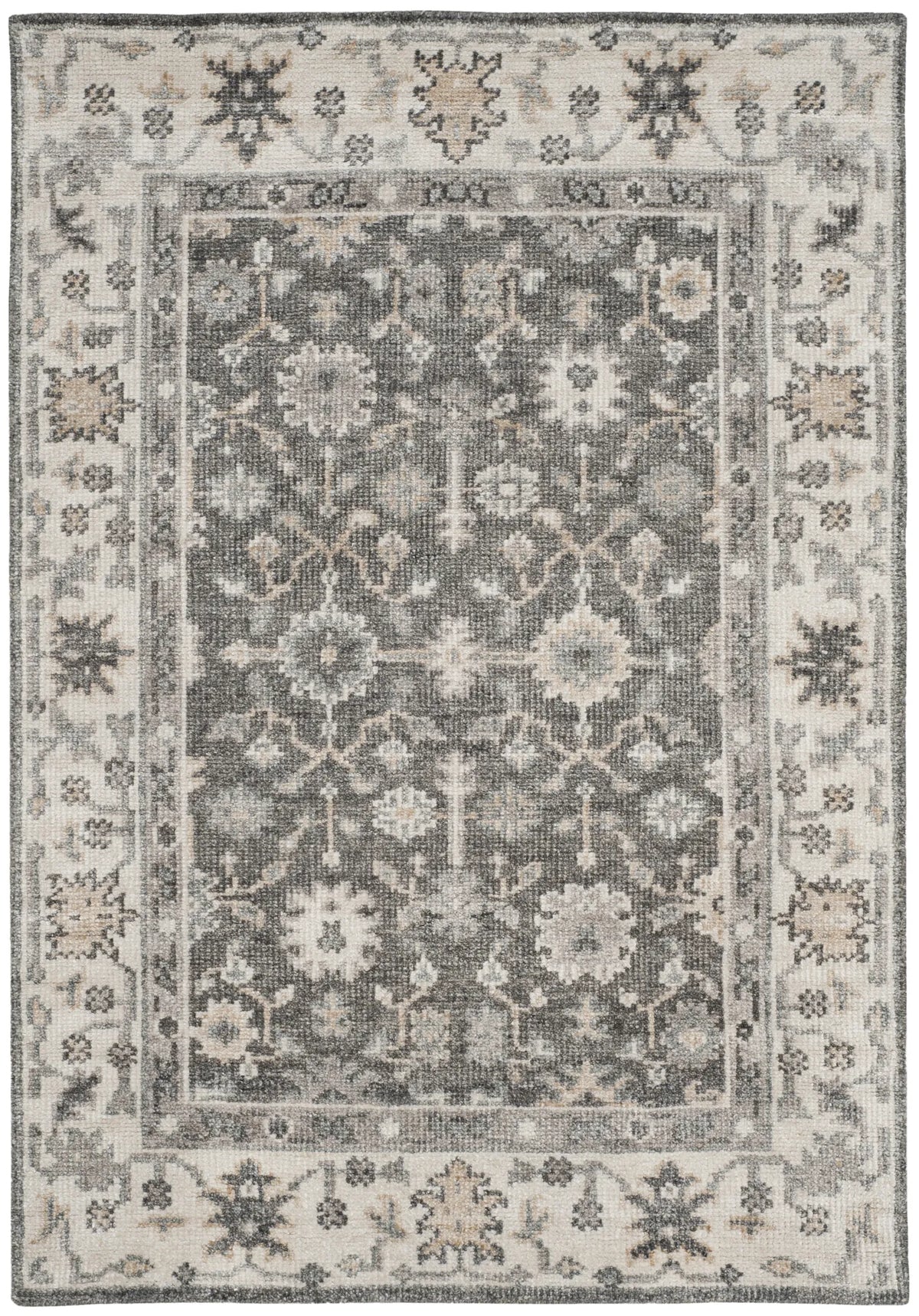 Safavieh Maharaja 4'-0" x 6'-0" Rug in Charcoal / Ivory